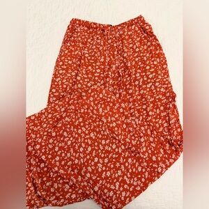 SHEIN Red Floral Print Skirt